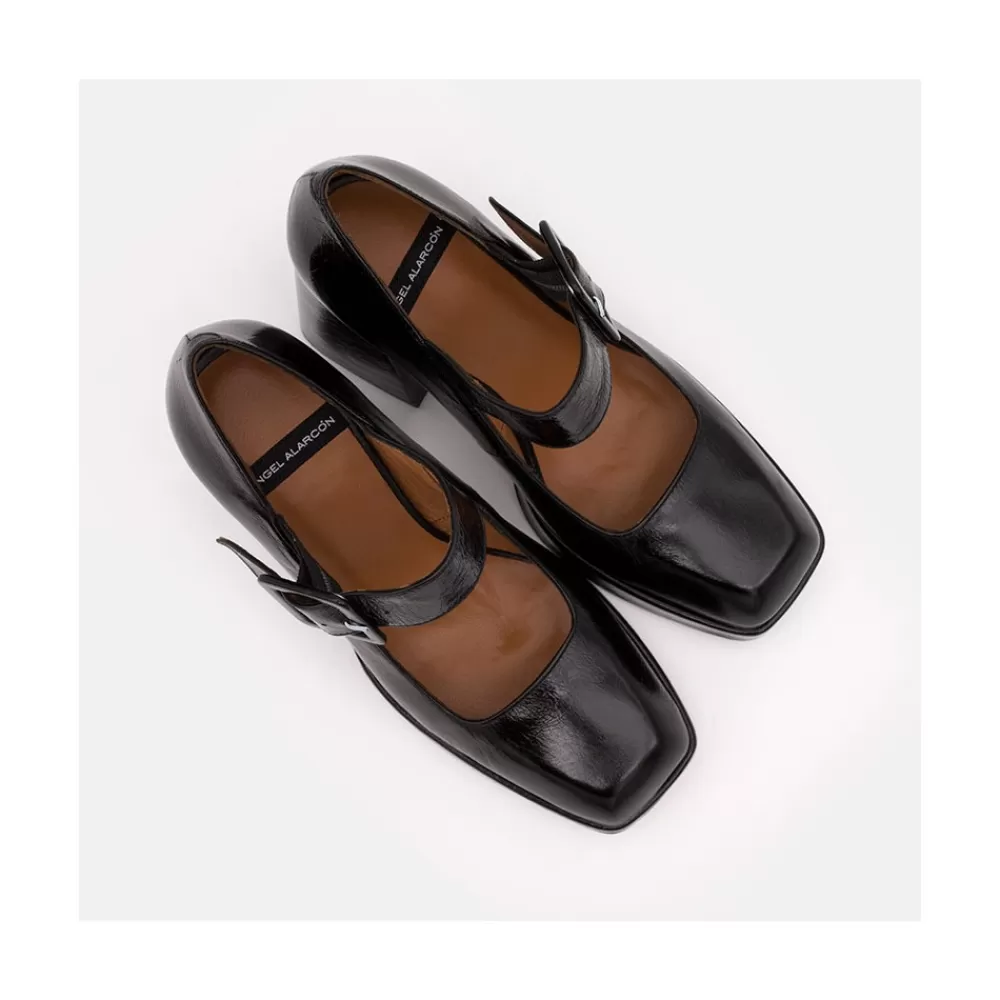 Mujer Ángel Alarcón Bianca - Zapatos Mary Jane Con Tacon Ancho Y Plataforma