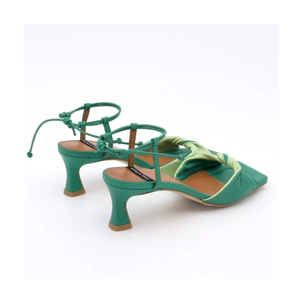 Mujer Ángel Alarcón Brandy - Sandalia De Pala Fruncida Combinada Con Pulsera Corredera