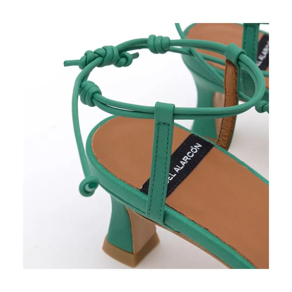 Mujer Ángel Alarcón Brandy - Sandalia De Pala Fruncida Combinada Con Pulsera Corredera