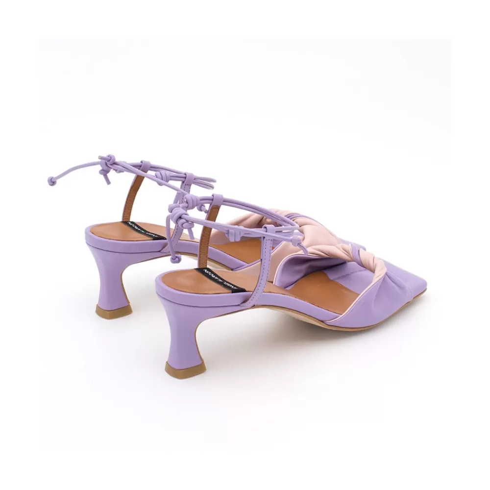 Mujer Ángel Alarcón Brandy - Sandalia De Pala Fruncida Combinada Con Pulsera Corredera