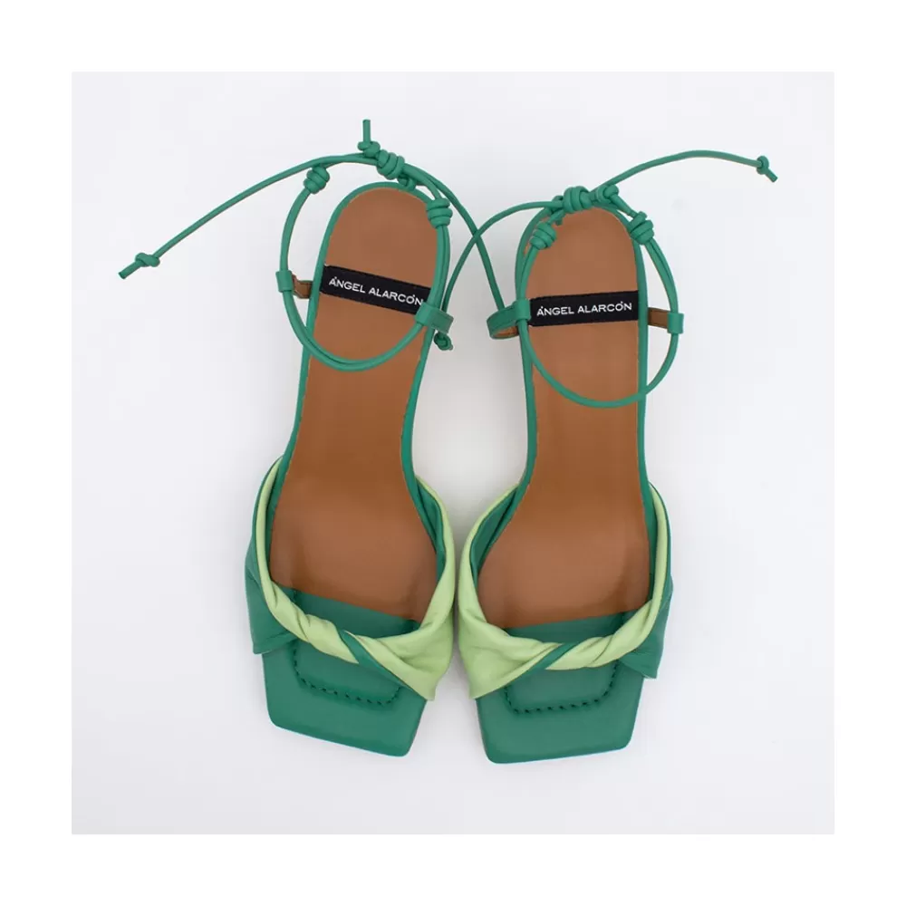 Mujer Ángel Alarcón Brandy - Sandalia De Pala Fruncida Combinada Con Pulsera Corredera