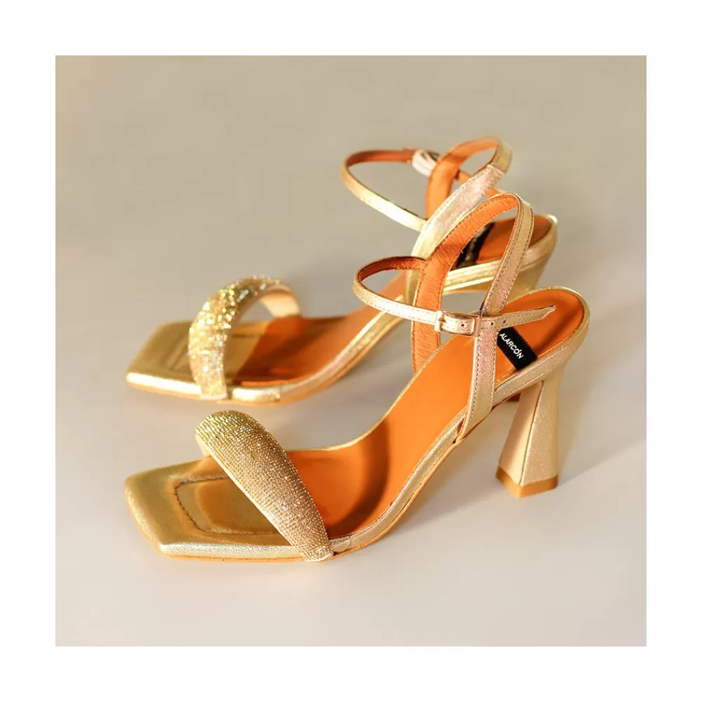 Mujer Ángel Alarcón Carole Gem - Sandalia De Vestir Con Cristales Brillantes Y Tacon Alto