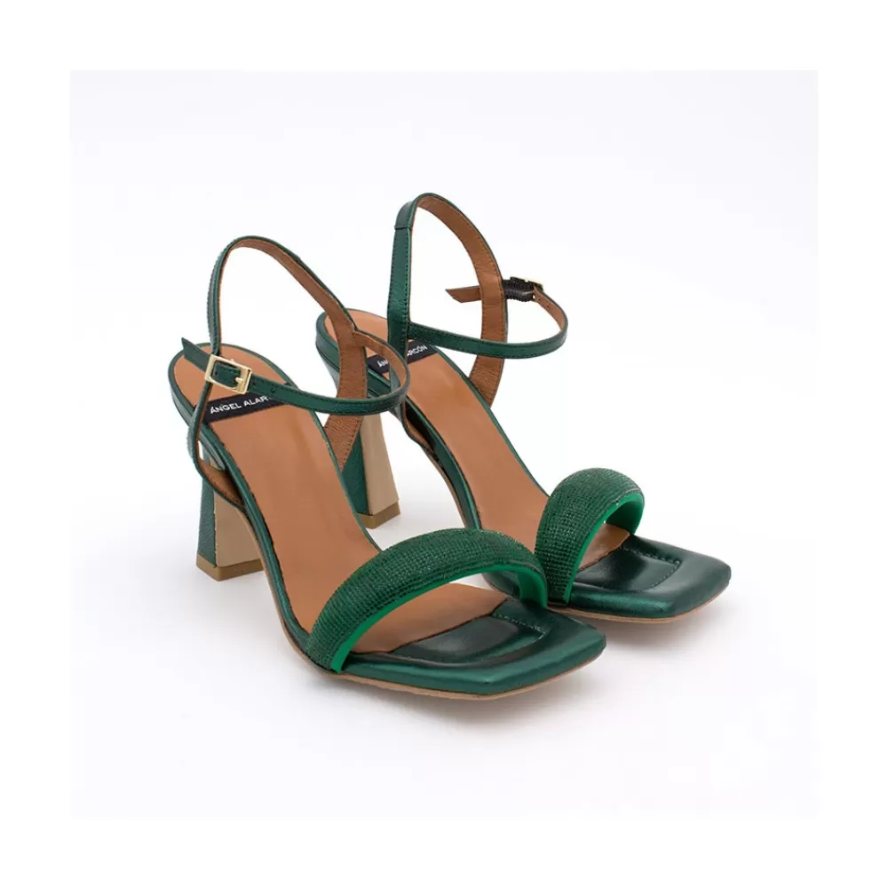 Mujer Ángel Alarcón Carole Gem - Sandalia De Vestir Con Cristales Brillantes Y Tacon Alto