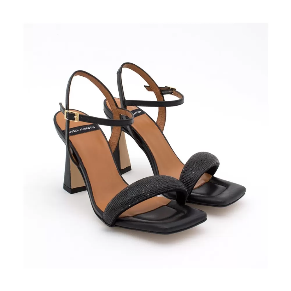 Mujer Ángel Alarcón Carole Gem - Sandalia De Vestir Con Cristales Brillantes Y Tacon Alto