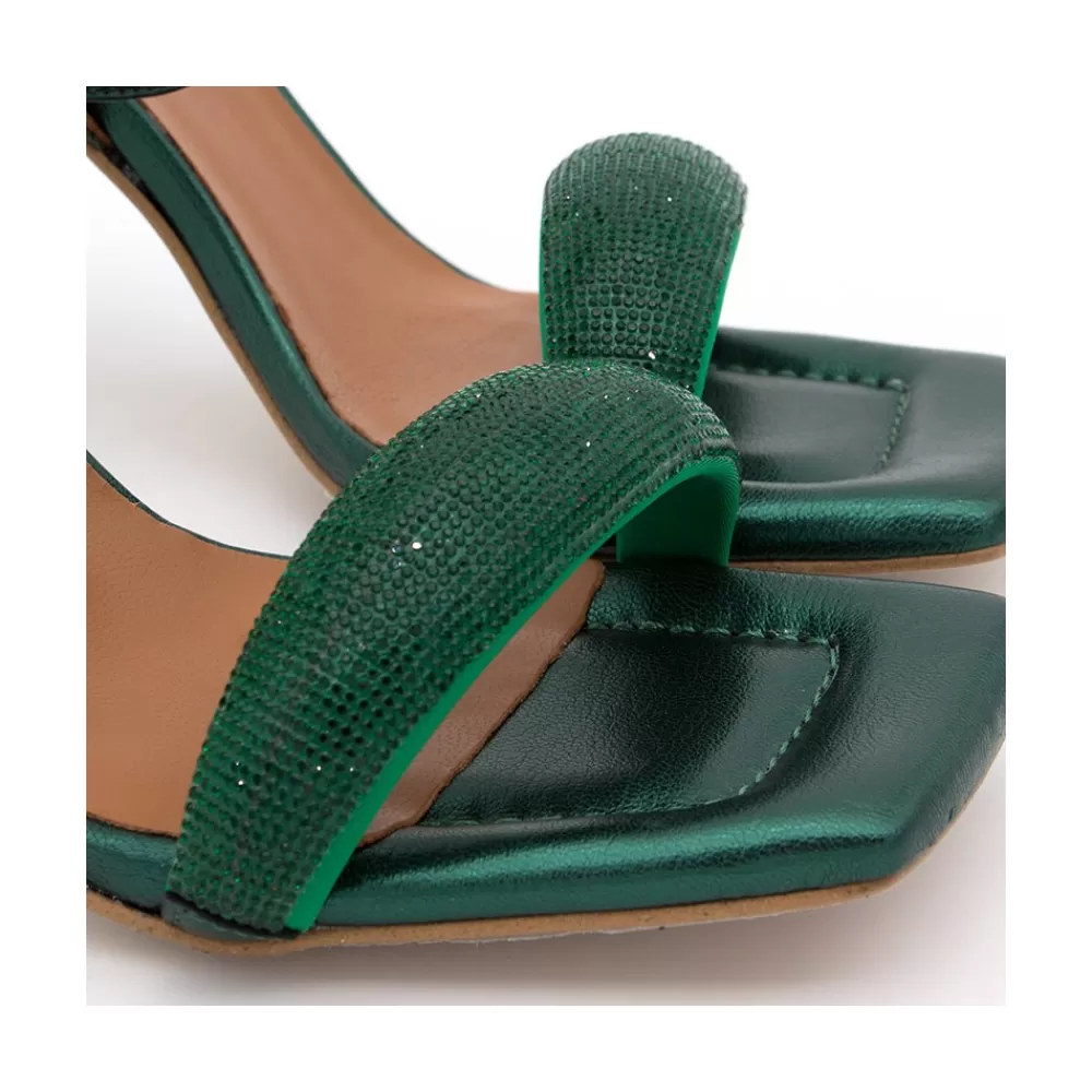 Mujer Ángel Alarcón Carole Gem - Sandalia De Vestir Con Cristales Brillantes Y Tacon Alto