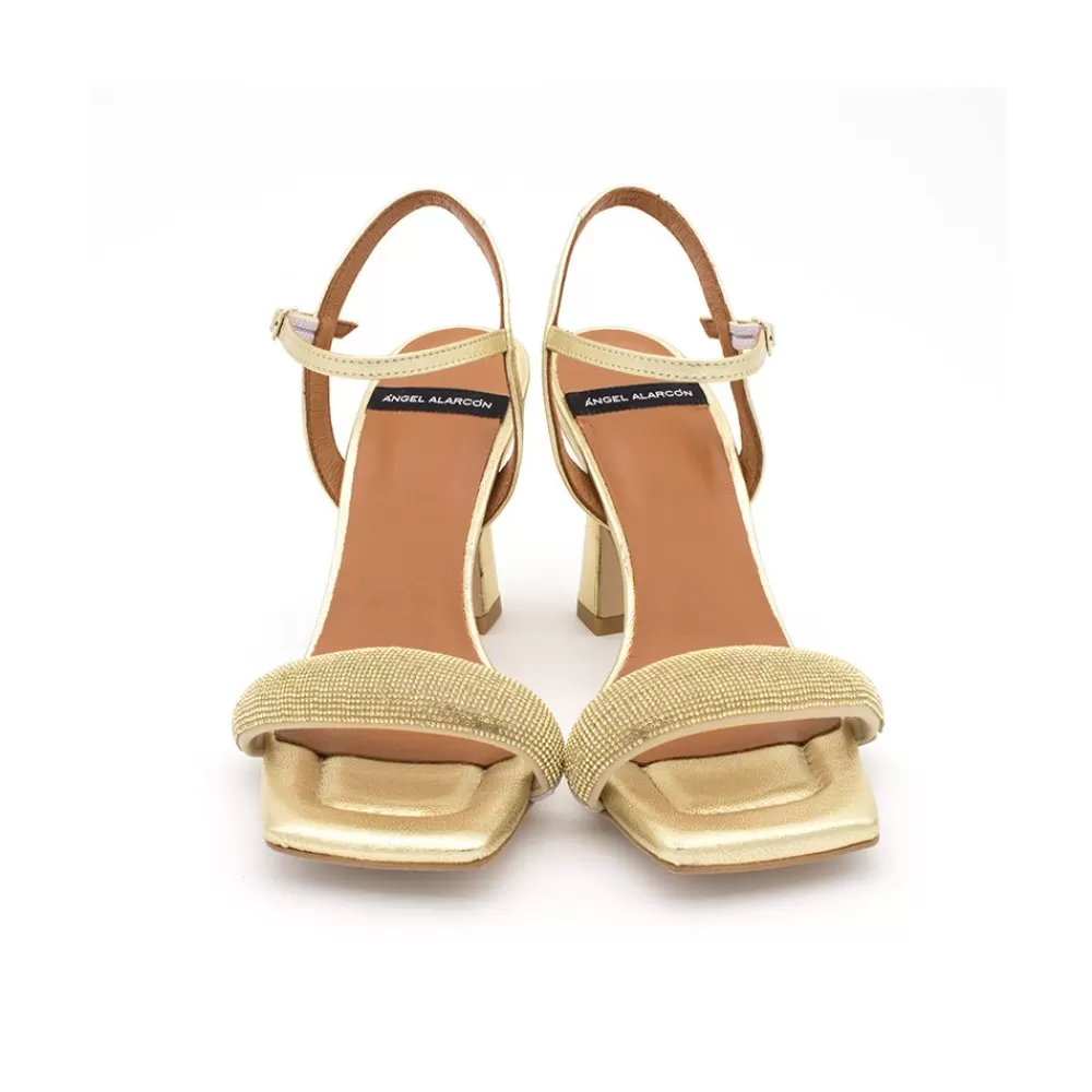 Mujer Ángel Alarcón Carole Gem - Sandalia De Vestir Con Cristales Brillantes Y Tacon Alto