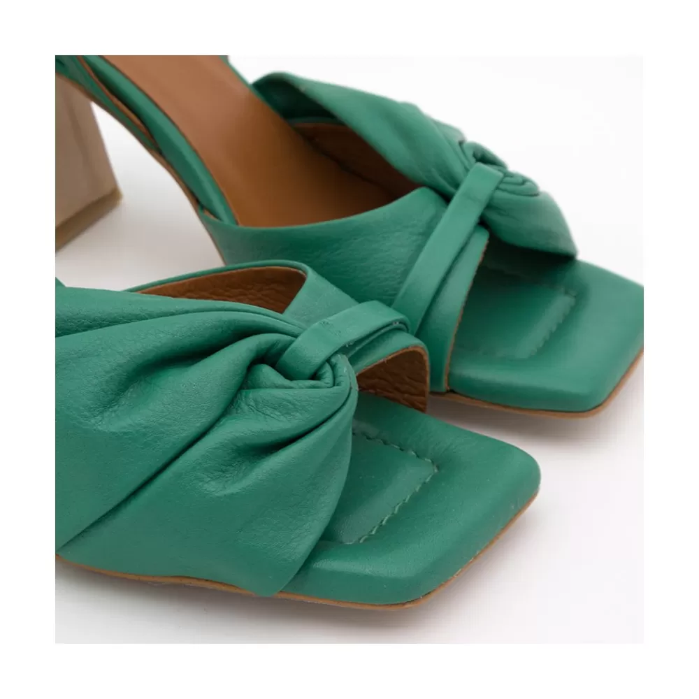 Mujer Ángel Alarcón Cecelia - Sandalia De Piel Con Tacon Alto Atada Al Tobillo