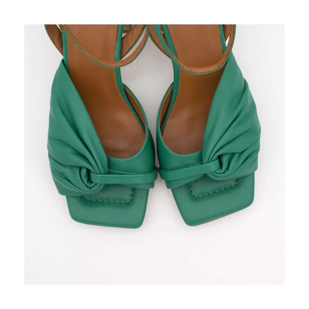 Mujer Ángel Alarcón Cecelia - Sandalia De Piel Con Tacon Alto Atada Al Tobillo