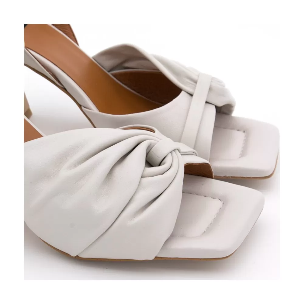 Mujer Ángel Alarcón Cecelia - Sandalia De Piel Con Tacon Alto Atada Al Tobillo