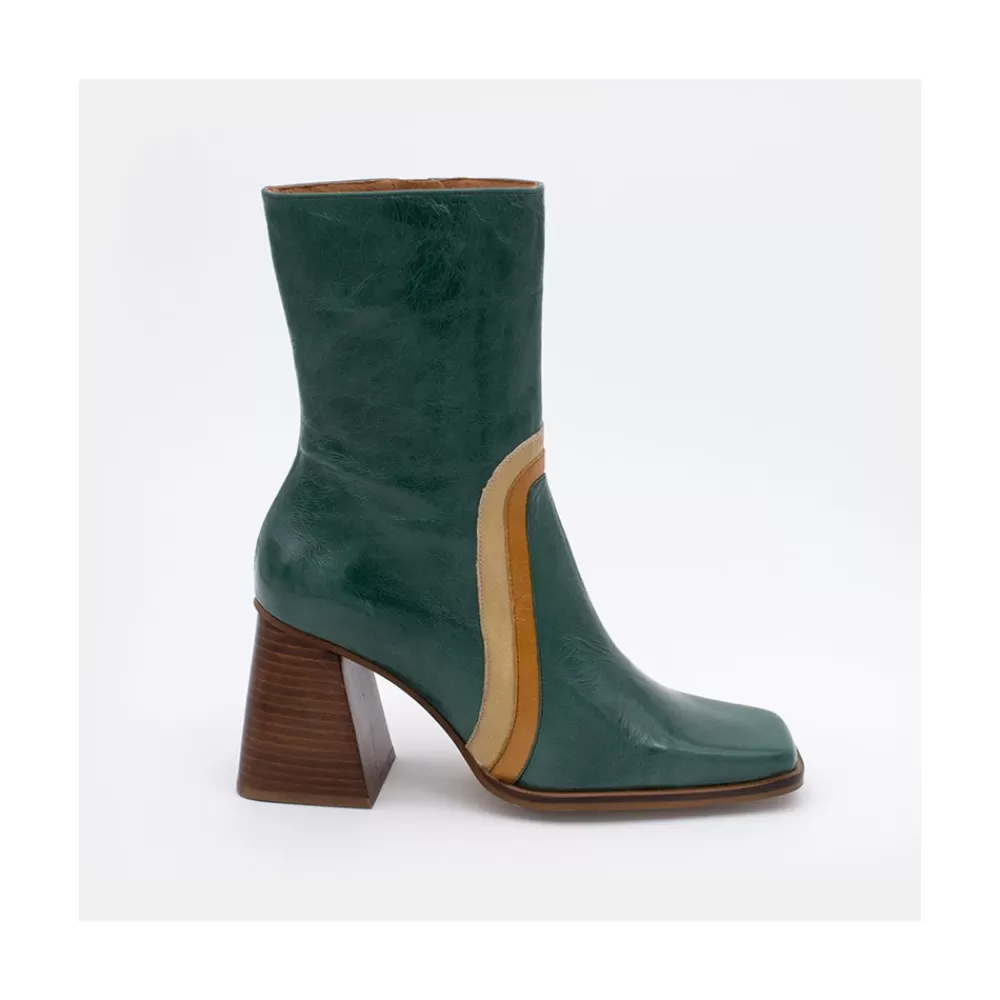 Mujer Ángel Alarcón Celine - Botines De Piel Con Adorno De Color