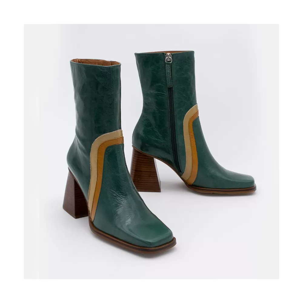 Mujer Ángel Alarcón Celine - Botines De Piel Con Adorno De Color