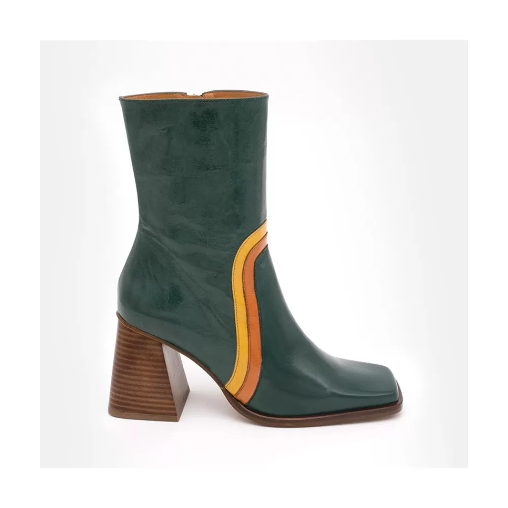 Mujer Ángel Alarcón Celine - Botines De Piel Con Adorno De Color