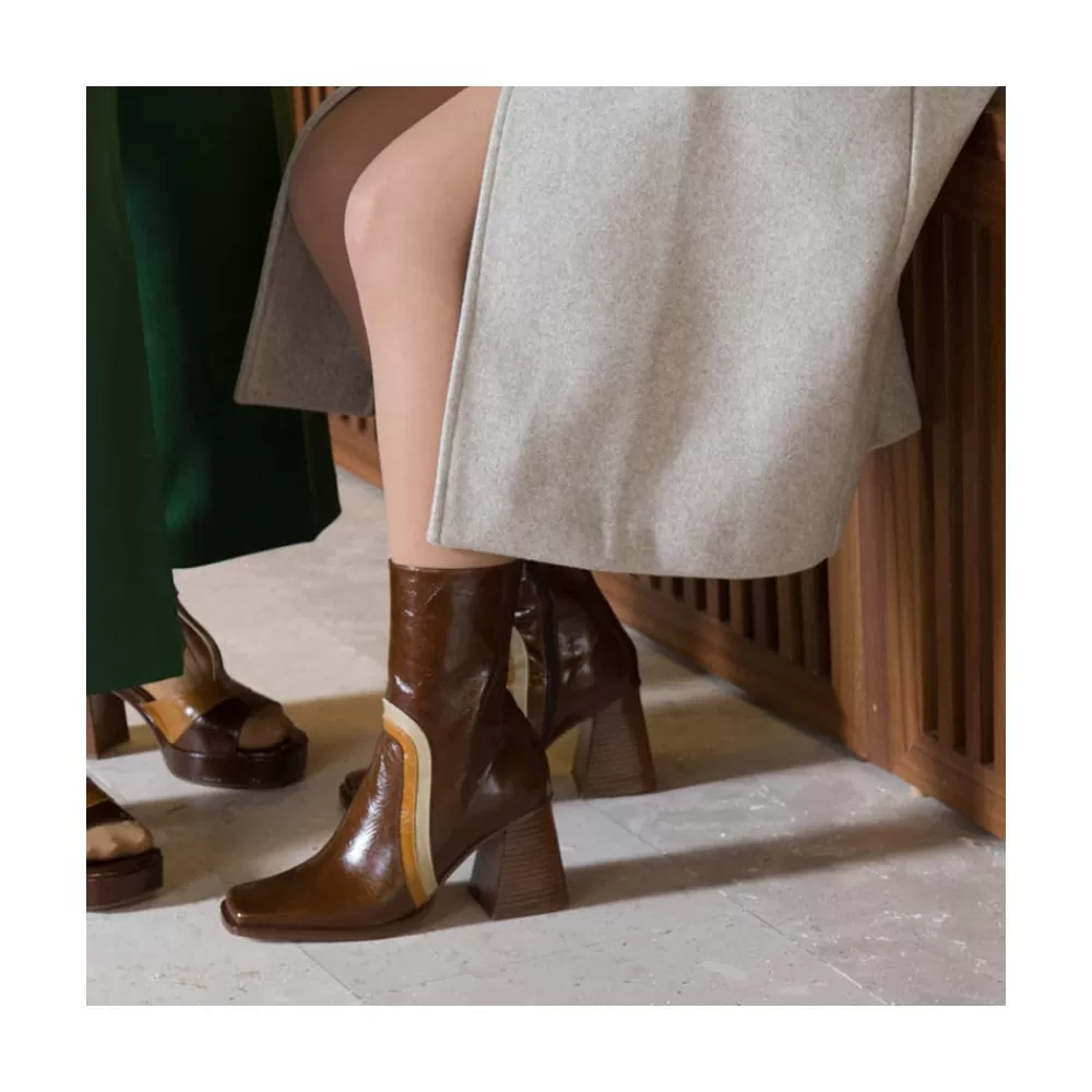 Mujer Ángel Alarcón Celine - Botines De Piel Con Adorno De Color