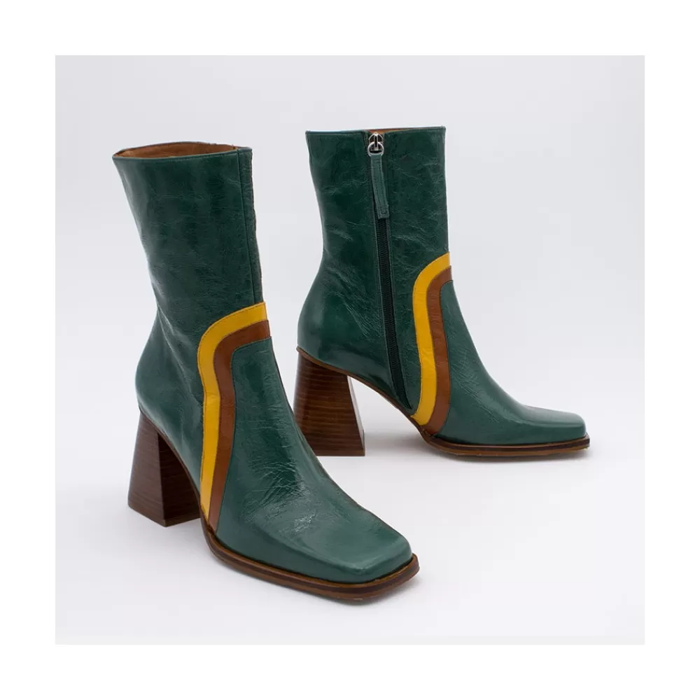 Mujer Ángel Alarcón Celine - Botines De Piel Con Adorno De Color