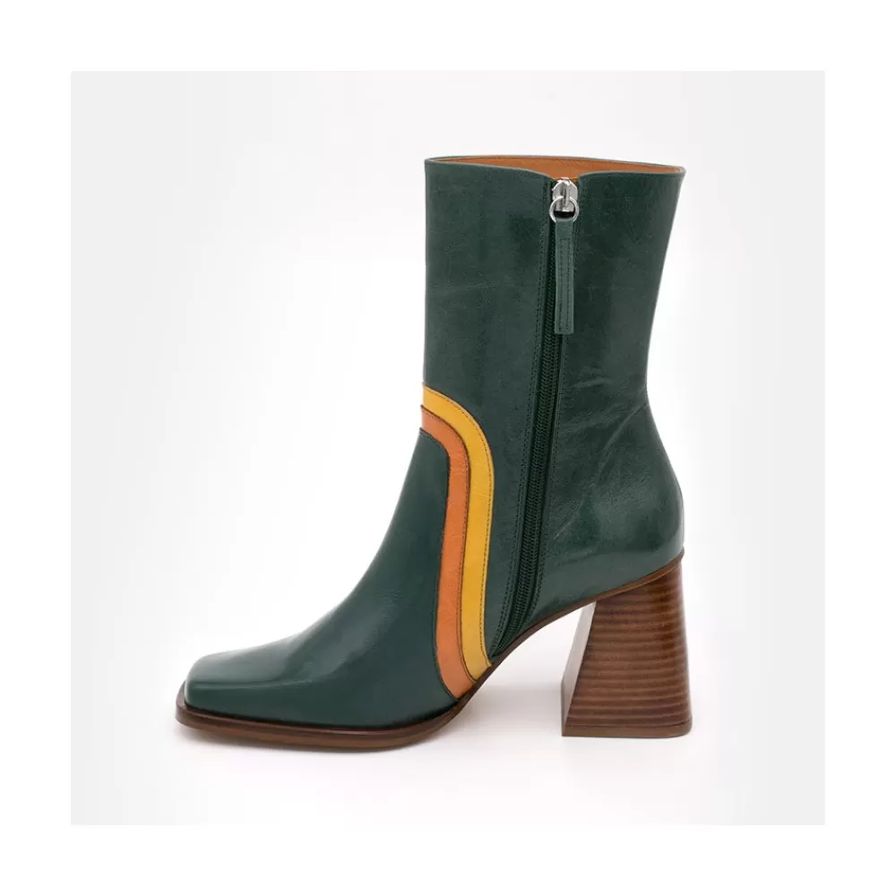 Mujer Ángel Alarcón Celine - Botines De Piel Con Adorno De Color