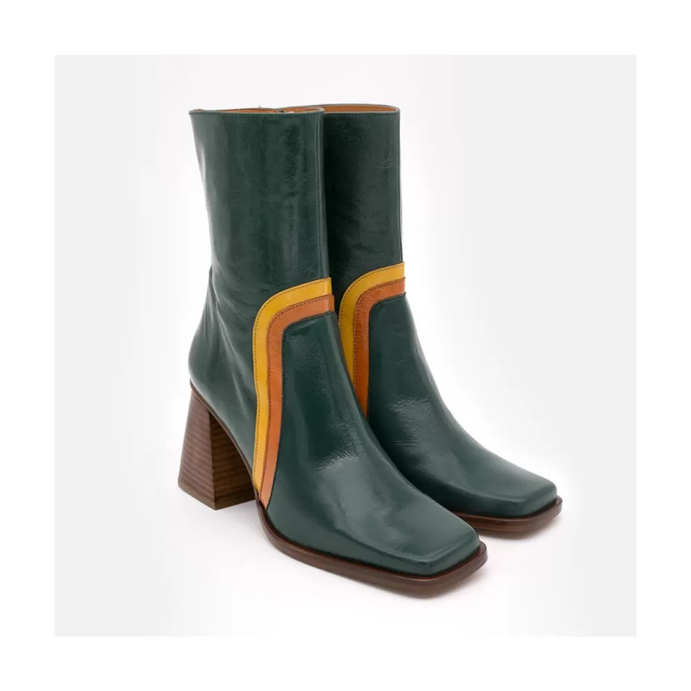 Mujer Ángel Alarcón Celine - Botines De Piel Con Adorno De Color