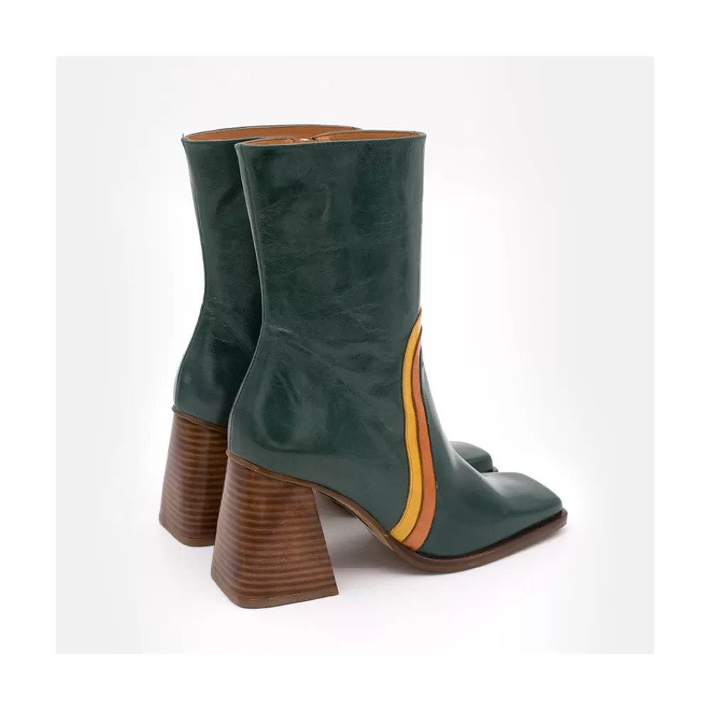 Mujer Ángel Alarcón Celine - Botines De Piel Con Adorno De Color