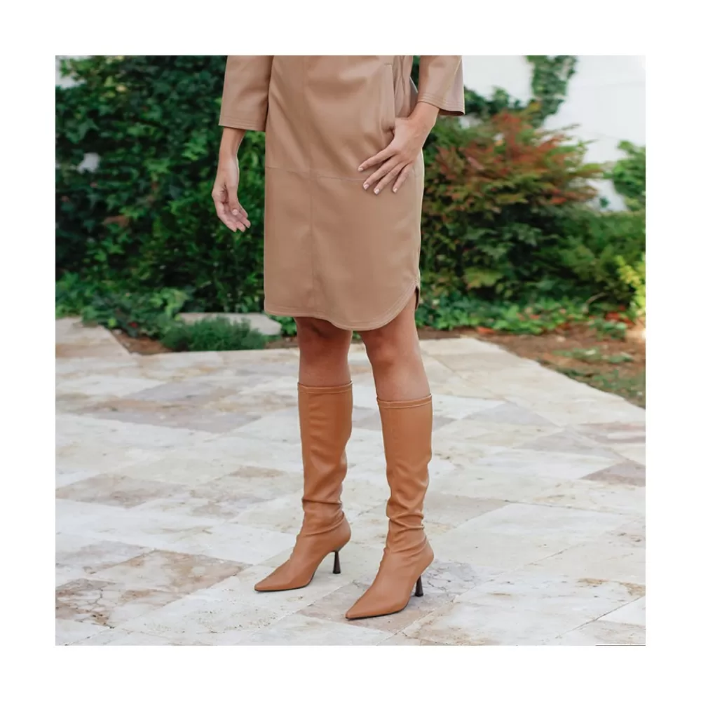 Mujer Ángel Alarcón Fancy - Bota Elastica De Vestir Con Punta Fina Y Tacon