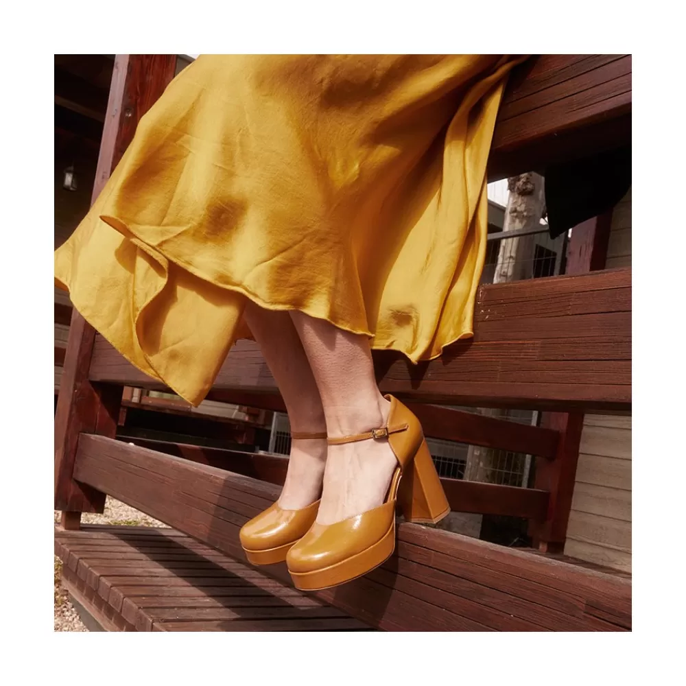 Mujer Ángel Alarcón Gloria - D'Orsay De Tacon Ancho Y Plataforma Con Puntera Redonda