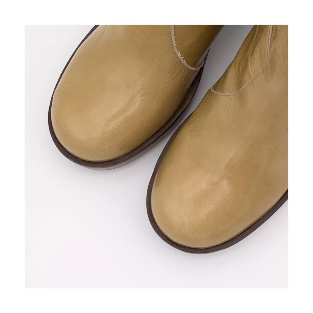 Mujer Ángel Alarcón Ingrid - Botin De Piel Brillante Con Tacon Y Plataforma