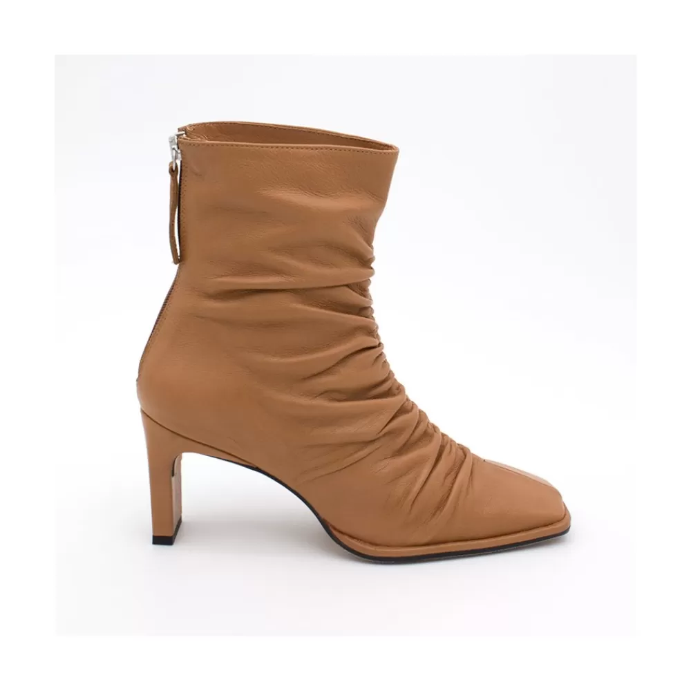 Mujer Ángel Alarcón Janet - Botines De Piel Arrugados Con Tacon