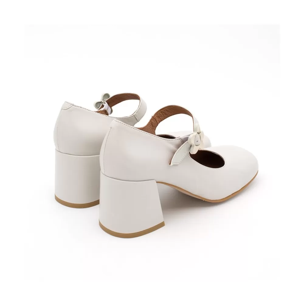 Mujer Ángel Alarcón Jett Flower - Zapatos Mary Jane Con Hebilla De Flor Y Tacon Ancho
