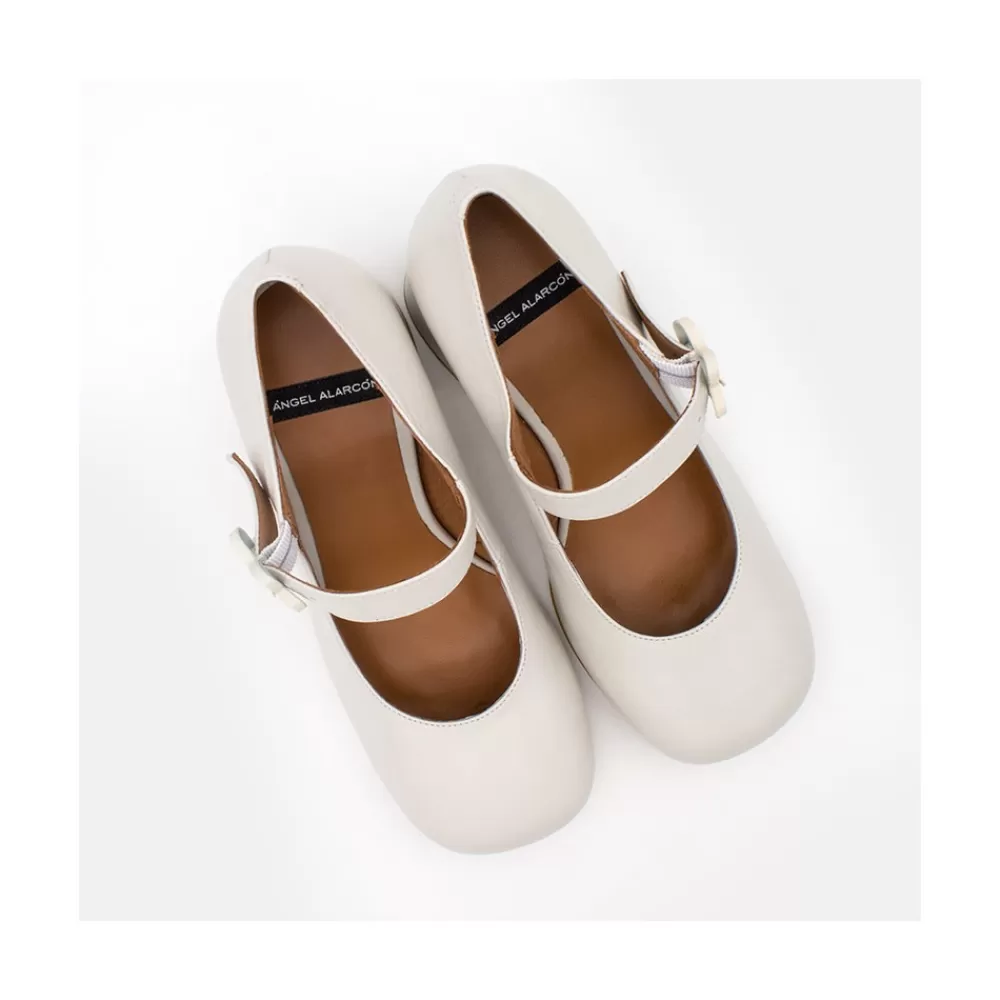 Mujer Ángel Alarcón Jett Flower - Zapatos Mary Jane Con Hebilla De Flor Y Tacon Ancho