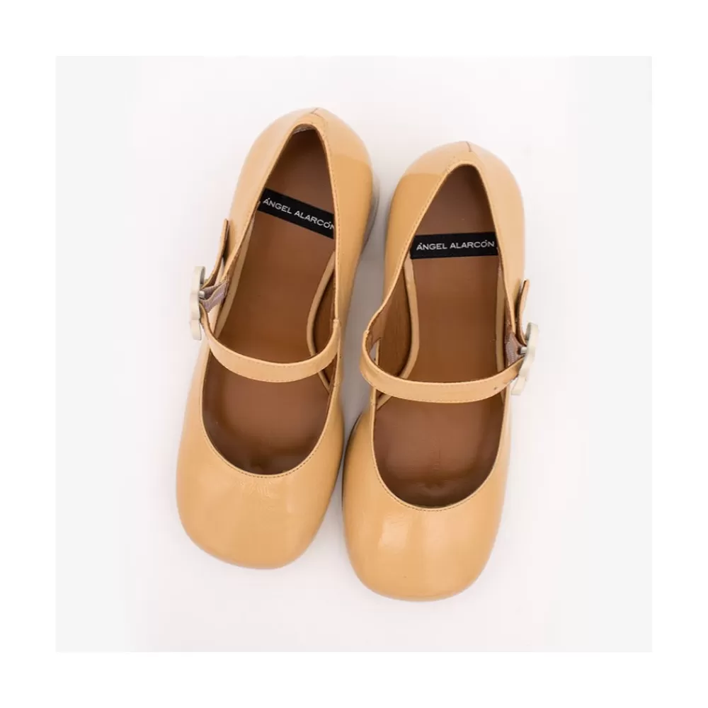 Mujer Ángel Alarcón Jett Flower - Zapatos Mary Jane Con Hebilla De Flor Y Tacon Ancho