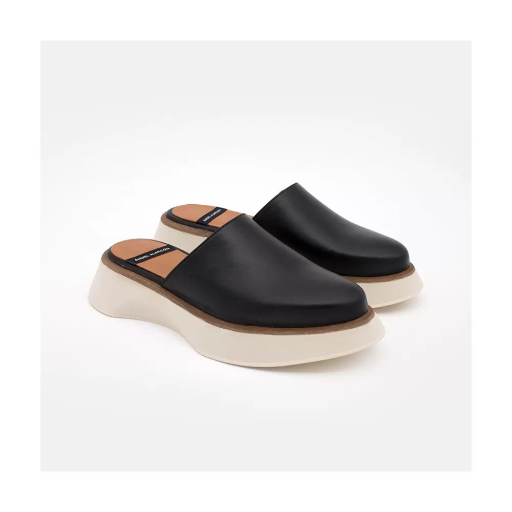 Mujer Ángel Alarcón Leslie - Zueco De Piel Con Plataforma De Goma