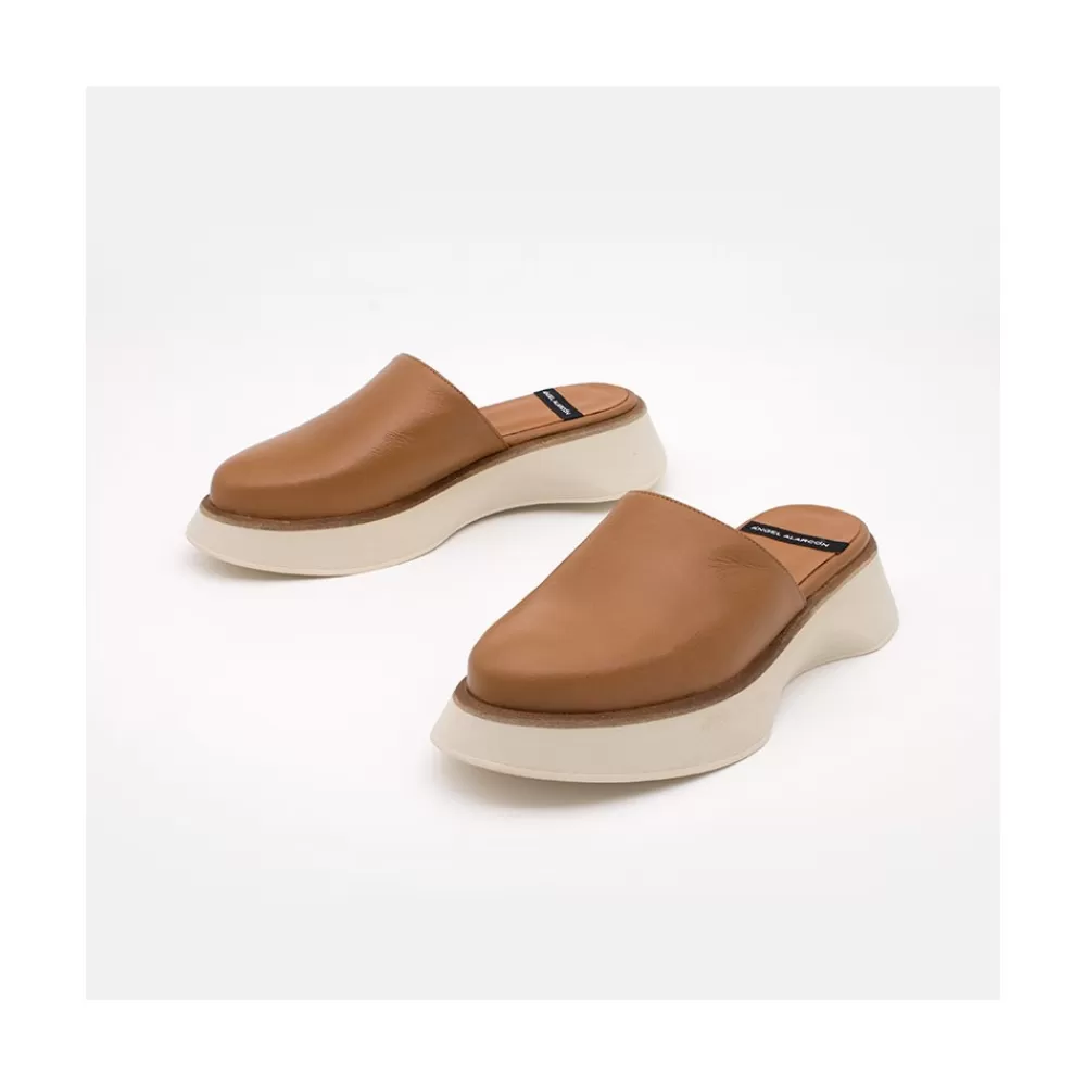 Mujer Ángel Alarcón Leslie - Zueco De Piel Con Plataforma De Goma