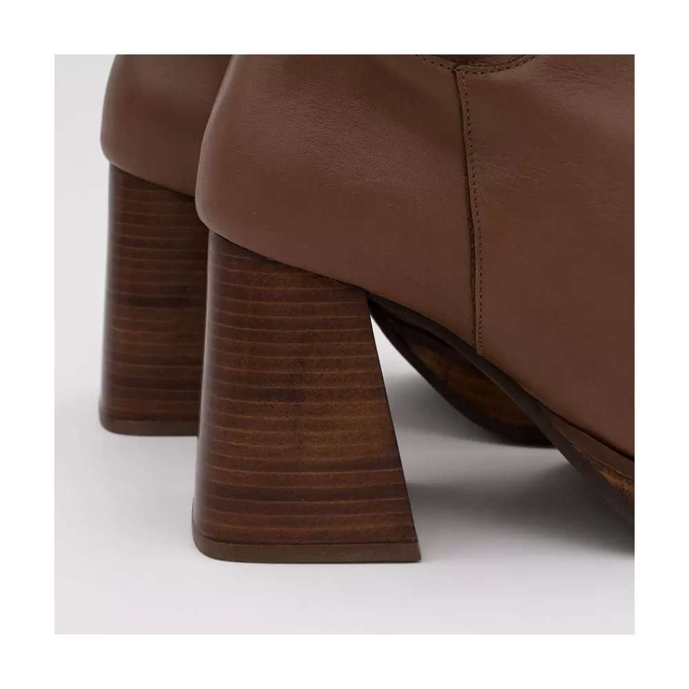 Mujer Ángel Alarcón Liberia - Bota Alta De Piel Con Tacon De Bloque Y Plataforma