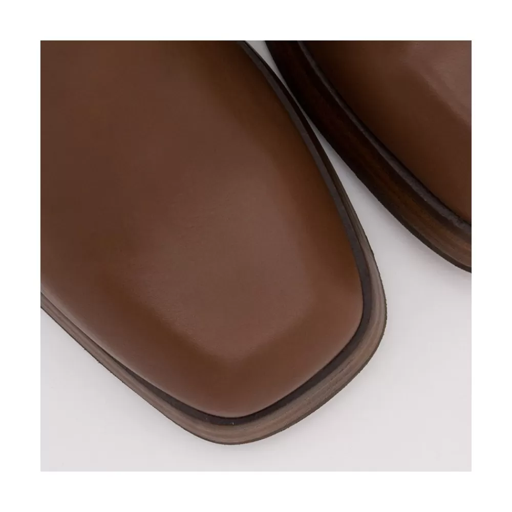 Mujer Ángel Alarcón Liberia - Bota Alta De Piel Con Tacon De Bloque Y Plataforma