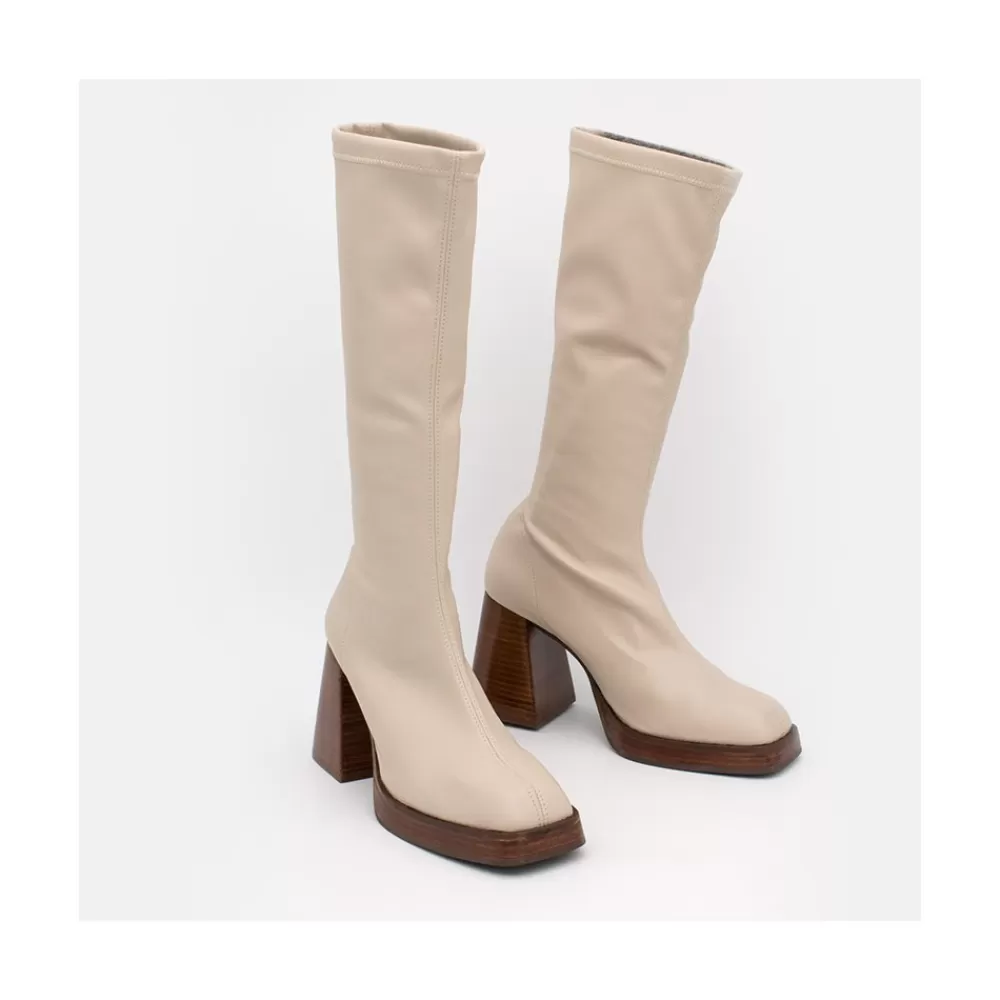 Mujer Ángel Alarcón Managua - Botas Elasticas De Tipo Calcetin Con Tacon Geometrico Alto