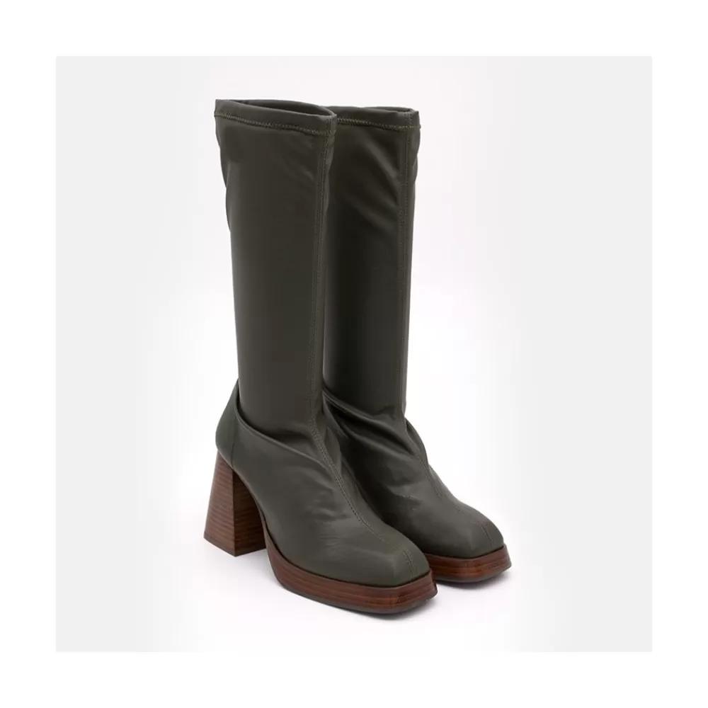 Mujer Ángel Alarcón Managua - Botas Elasticas De Tipo Calcetin Con Tacon Geometrico Alto