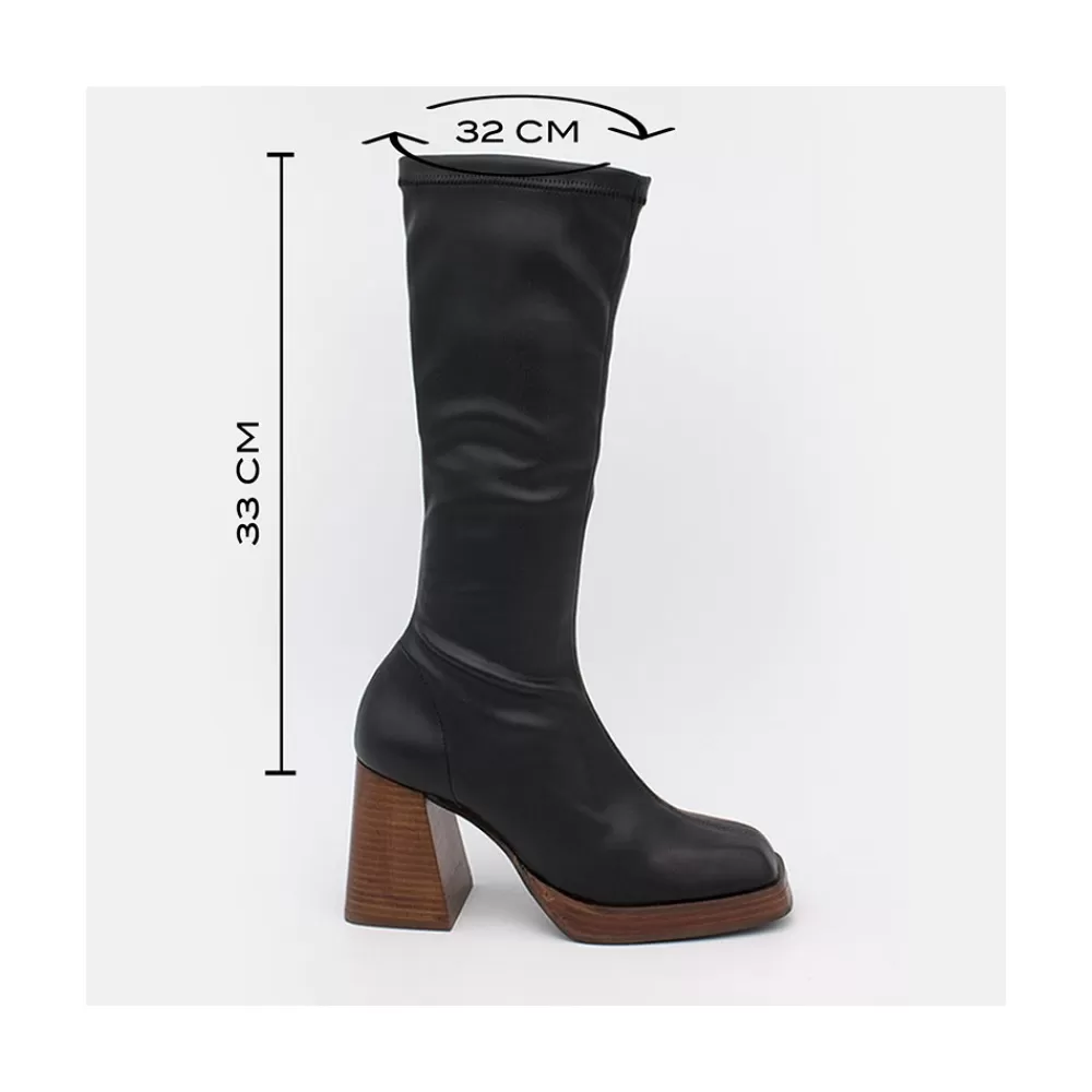 Mujer Ángel Alarcón Managua - Botas Elasticas De Tipo Calcetin Con Tacon Geometrico Alto