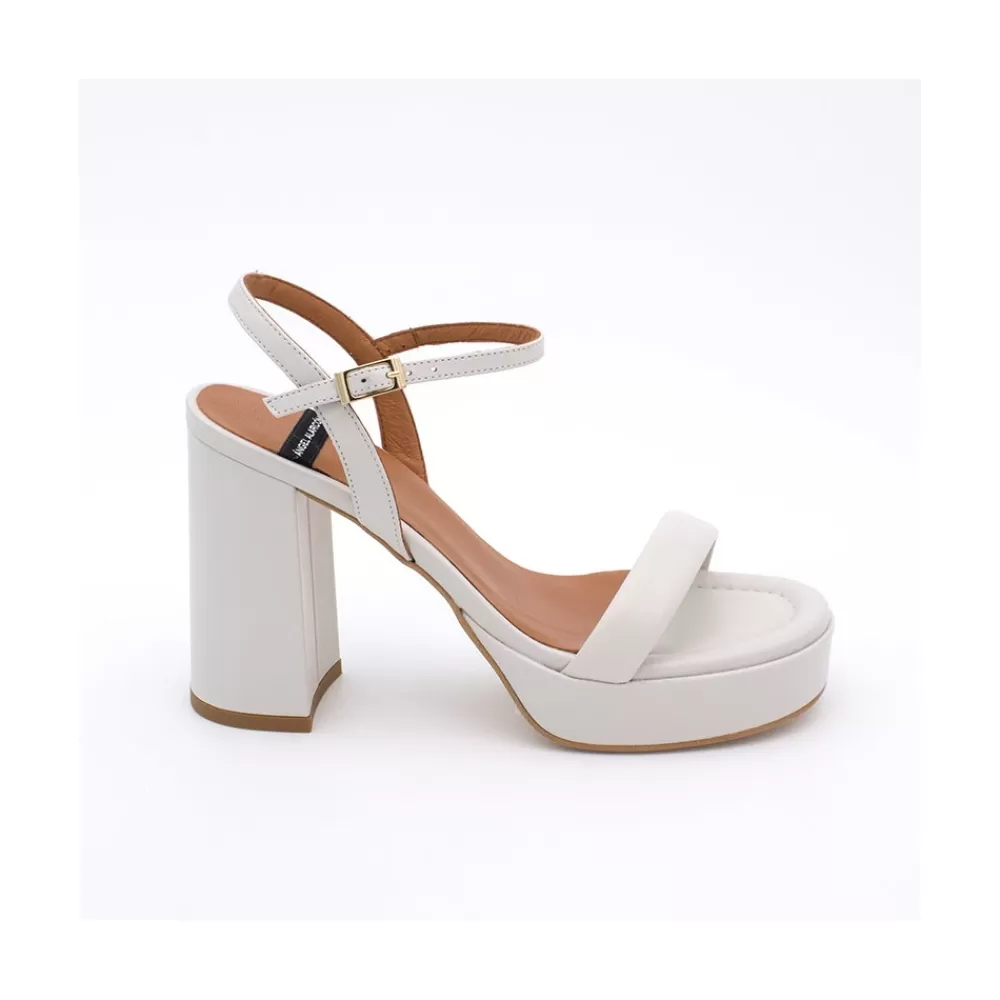 Mujer Ángel Alarcón Mandy - Sandalia De Piel Acolchada Con Tacon Muy Alto Ancho Y Plataforma