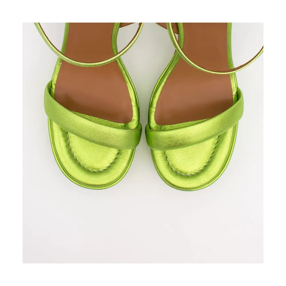 Mujer Ángel Alarcón Mandy - Sandalia De Piel Con Tacon Ancho Y Plataforma