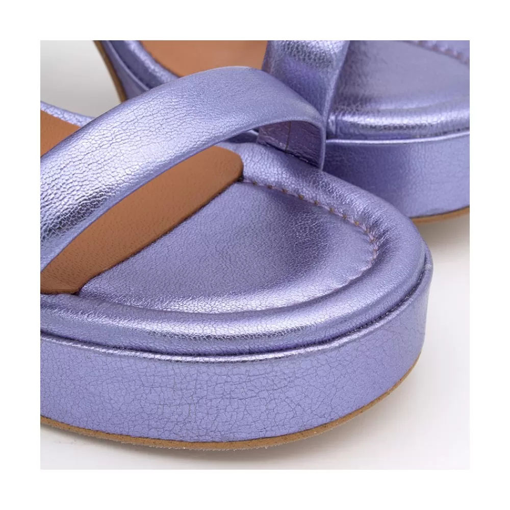 Mujer Ángel Alarcón Mandy - Sandalia De Piel Con Tacon Ancho Y Plataforma