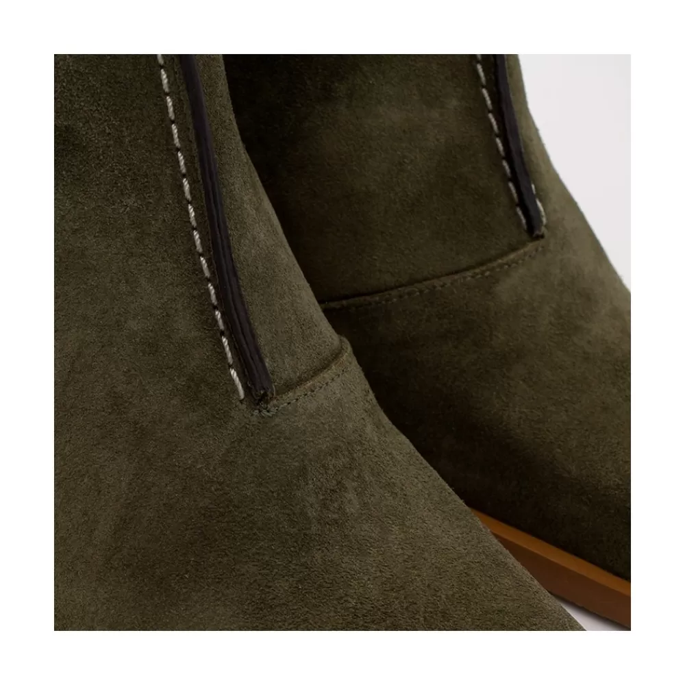 Mujer Ángel Alarcón Motagua - Botas De Mujer De Ante Con Tacon De Bloque Robusto