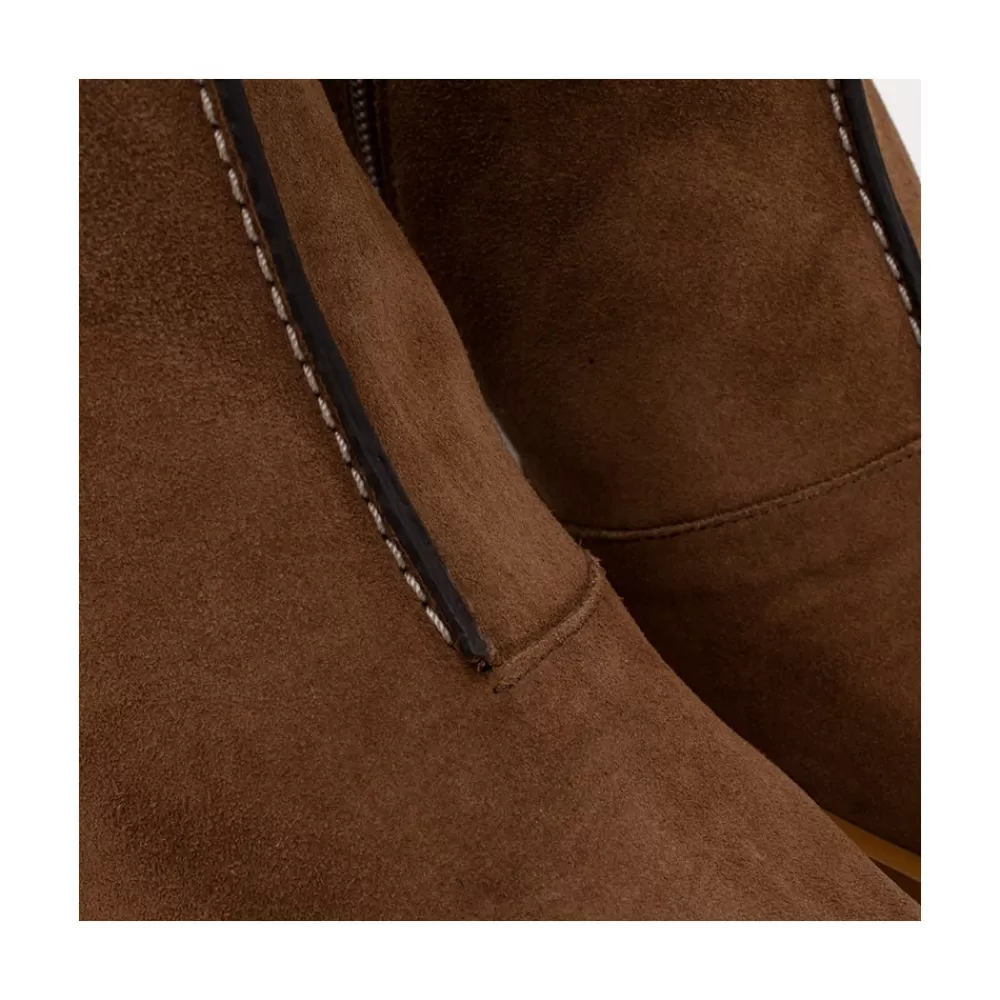 Mujer Ángel Alarcón Motagua - Botas De Mujer De Ante Con Tacon De Bloque Robusto