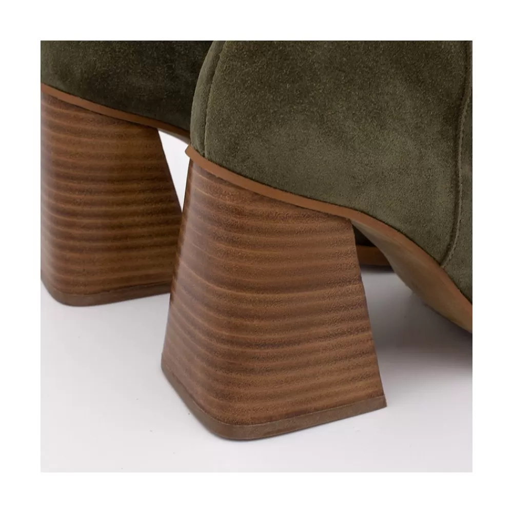 Mujer Ángel Alarcón Motagua - Botas De Mujer De Ante Con Tacon De Bloque Robusto