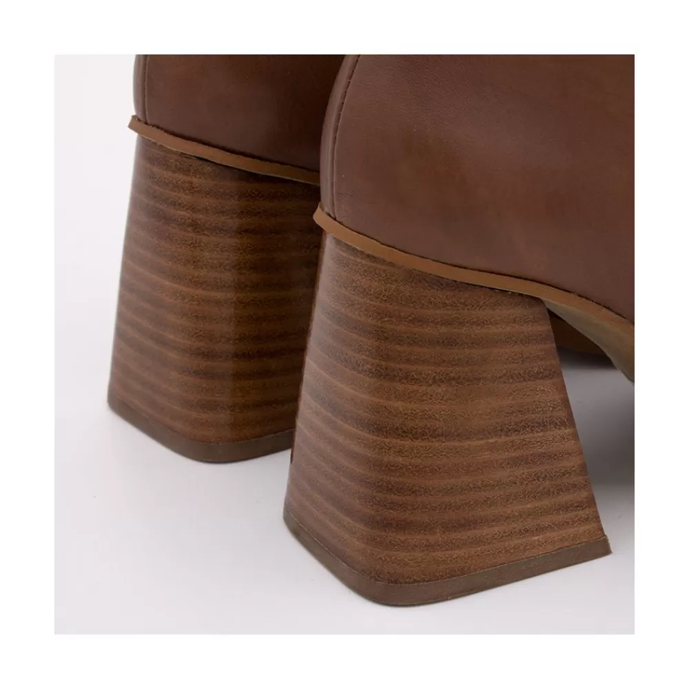 Mujer Ángel Alarcón Motagua - Botas De Mujer De Piel Con Tacon De Bloque Robusto