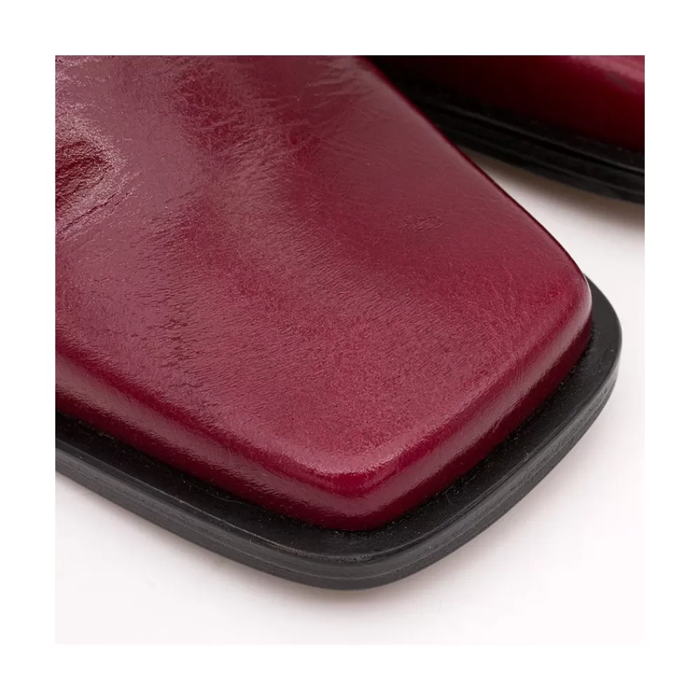 Mujer Ángel Alarcón Oconnor - Botin De Piel Brillante Con Tacon Ancho Con Cremallera