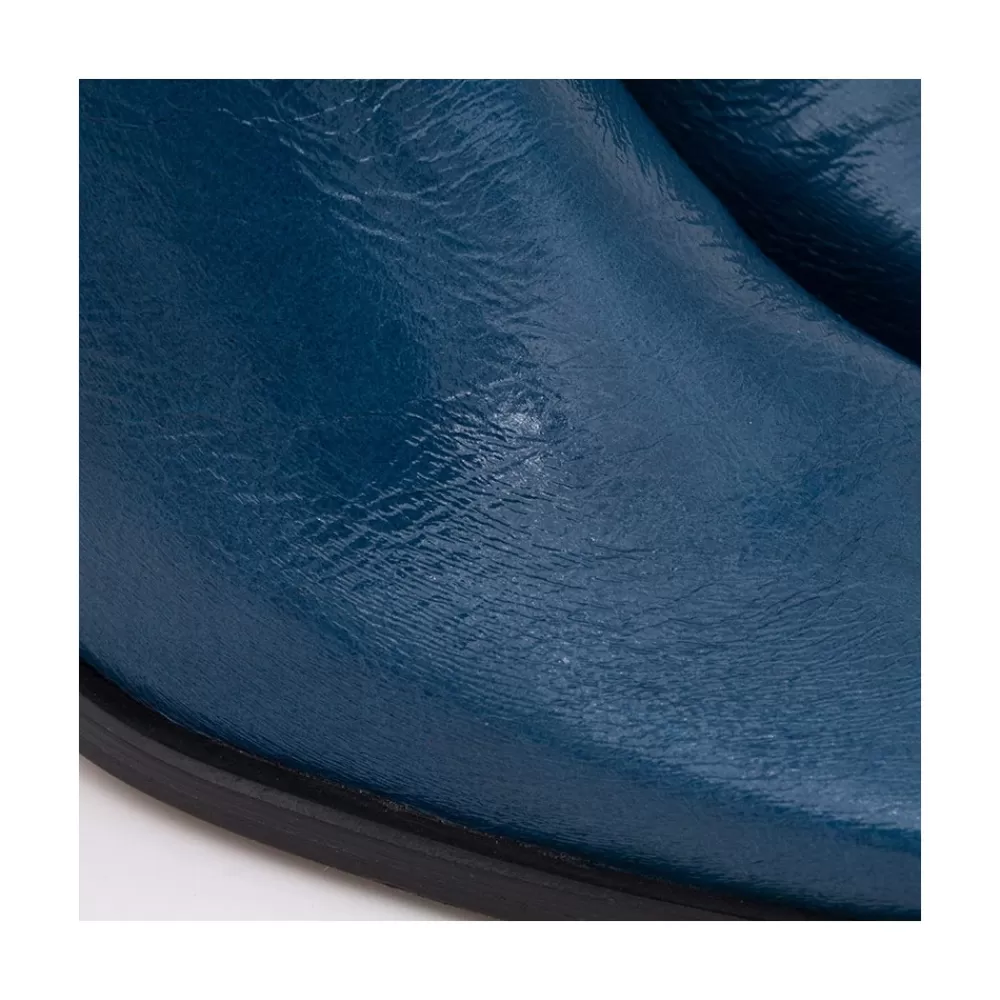 Mujer Ángel Alarcón Oconnor - Botin De Piel Brillante Con Tacon Ancho Con Cremallera