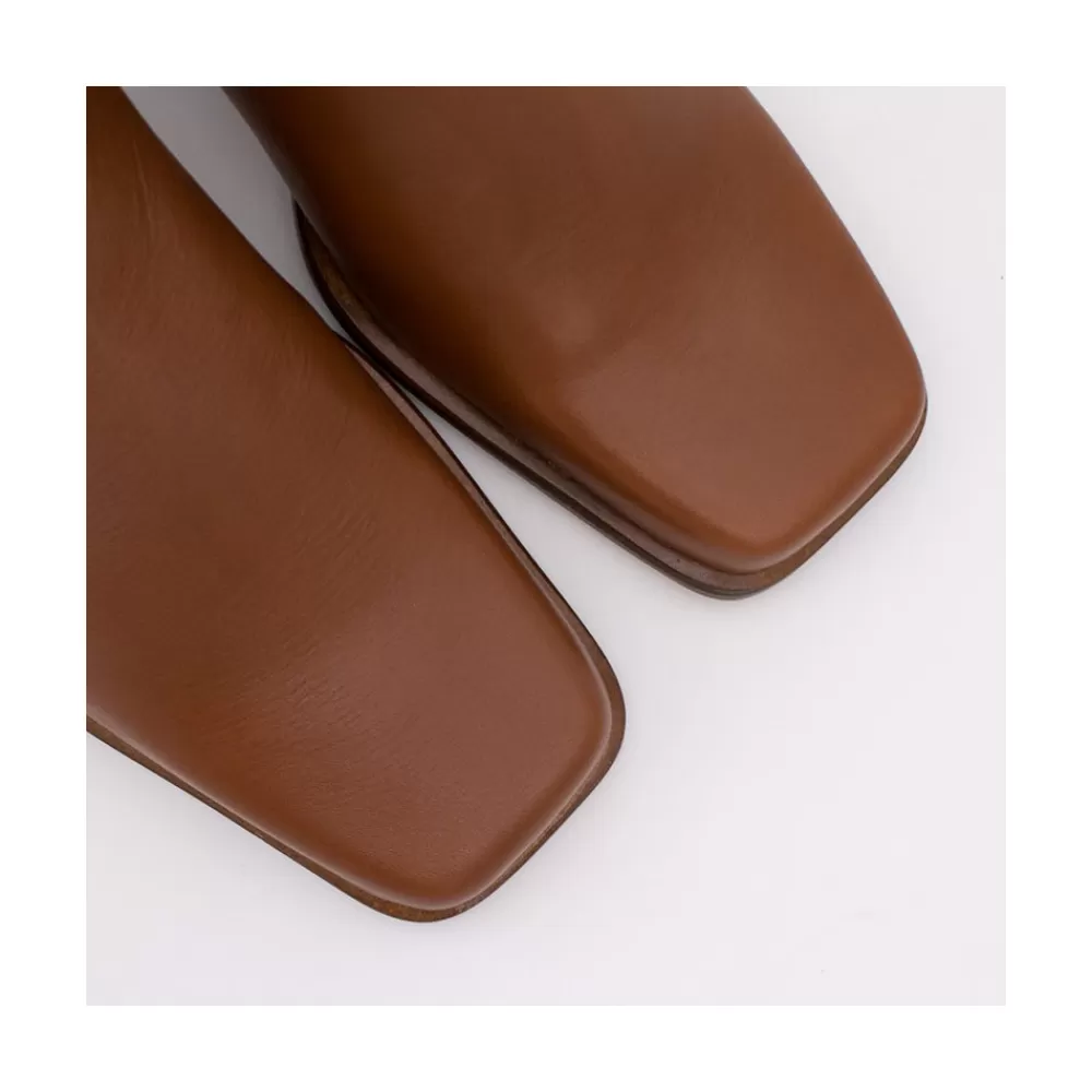 Mujer Ángel Alarcón Oconnor - Botin De Piel Con Tacon Ancho Con Cremallera