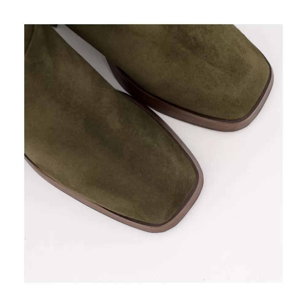 Mujer Ángel Alarcón Olama - Botas De Mujer Comodas De Ante Con Tacon Chunky Y Plataforma