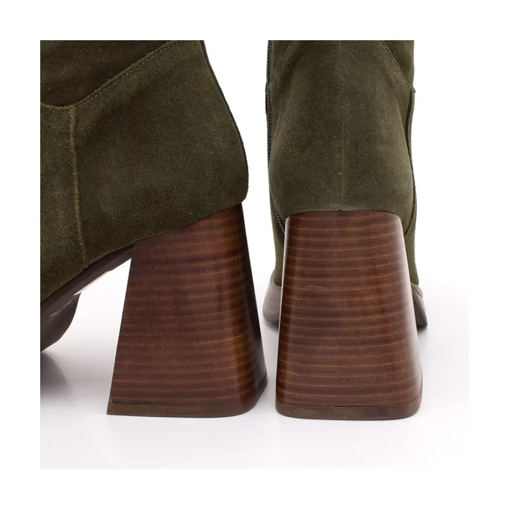 Mujer Ángel Alarcón Olama - Botas De Mujer Comodas De Ante Con Tacon Chunky Y Plataforma