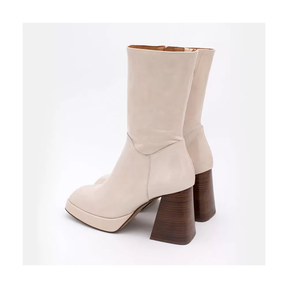 Mujer Ángel Alarcón Olama - Botas De Mujer Comodas De Piel Con Tacon Chunky Y Plataforma