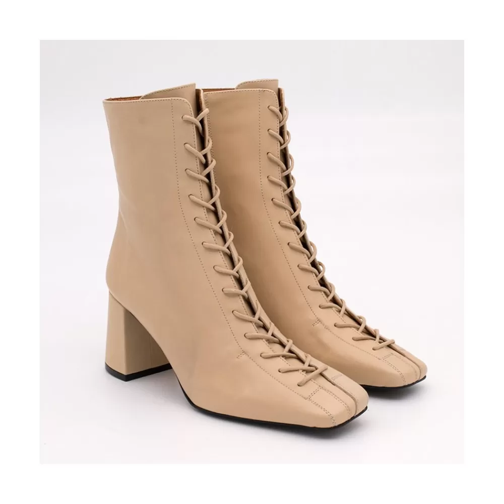 Mujer Ángel Alarcón Pacuare - Botines Con Cordoneras Y Cremallera Con Tacon Ancho