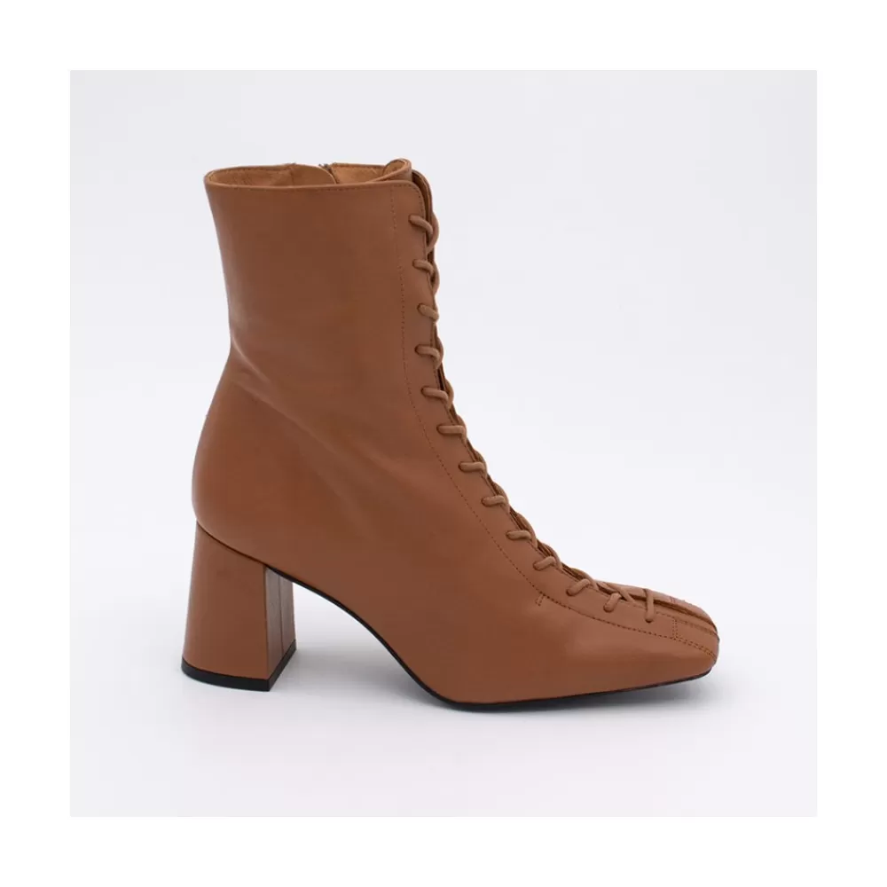 Mujer Ángel Alarcón Pacuare - Botines Con Cordoneras Y Cremallera Con Tacon Ancho